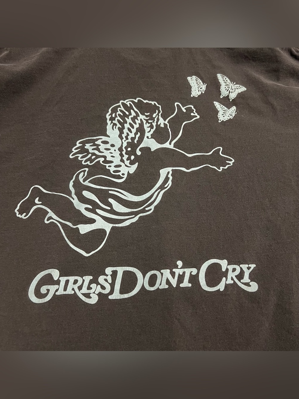 Verdy x Girls Don't Cry GDC Angel Logo T-Shirt Sz Large Dark Gray Blue Graphic